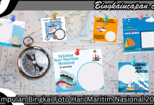 Bingkai Foto Hari Maritim Nasional 2024 dengan Desain Inspiratif dan Pesan Pelestarian Laut.