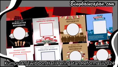 Gambar bingkai Twibbon Hari Peringatan Reformasi 2024 dengan desain kreatif dan berwarna-warni.